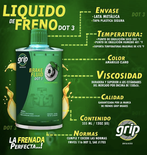 [DOT3 / DOT 3 / 4925 / 20012] LIQUIDO FRENO GRIP DOT3